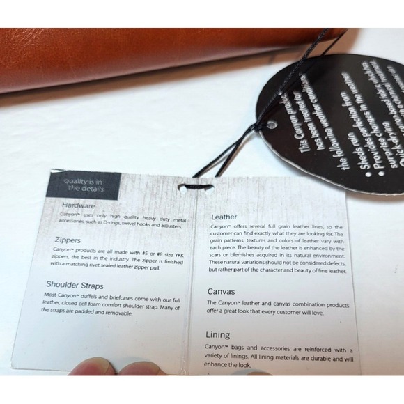 NWT Canyon Outback Olive Green Canvas Brown Leather Men's Toiletry Bag Zipper - Picture 3 of 9